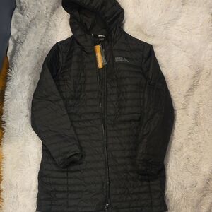 Eddie Bauer Quilted Black Hooded Jacket
